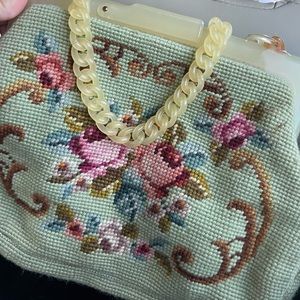 1940s Christine Custom Bags, Sage Green Needlepoint, Detroit, Michigan